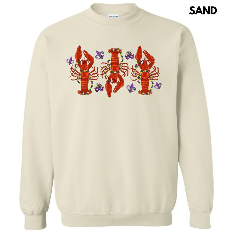Crawfish Mardi Gras Sweatshirt T-Shirts, Hoodie | GrindPrints.com