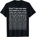 Crazy? I Was Crazy Once. Funny Trending Meme T-Shirt | Unisex cotton tee, Classic, Crewneck, Shortsleeve Casual Menswear...
