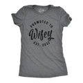 Crazy Dog Womens Promoted to Wifey Est. 2025 2024 or 2023 Graphic T Shirt Wedding Engagement Tee Funny Womens T Shirts...