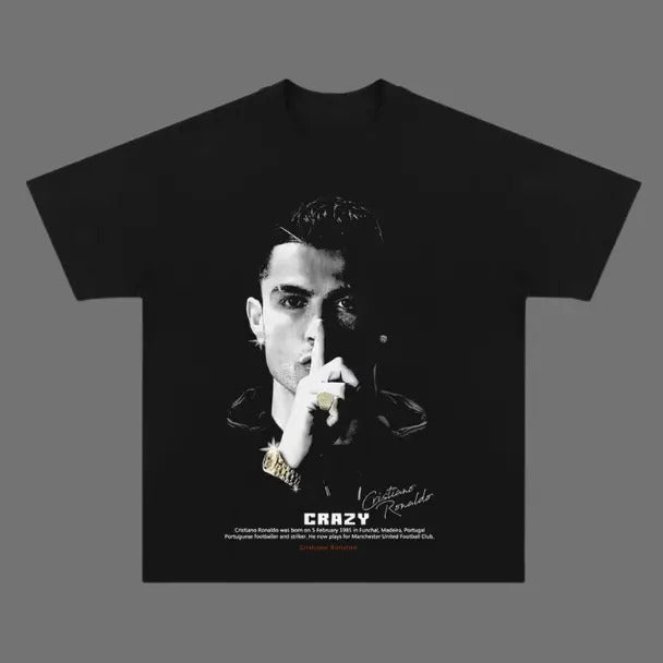 Crazy Ronaldo T-Shirt, Ronaldo Vintage Tee, Unisex Soccer Shirt, Sport Graphic Tees, Menswear Womenswear Streetwear...