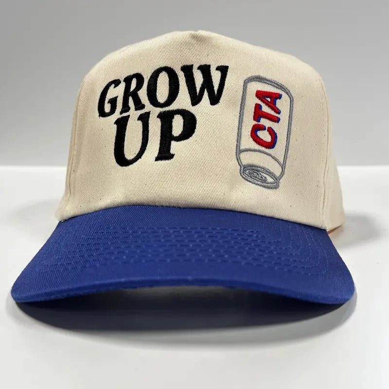 Grow Up Custom Embroidered Blue/Cream Snapback Cut the Activist T-Shirts, Hoodie, Sweatshirt | GrindPrints.com