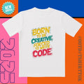 Creative Coding Fusion Tee | Minimalist Print | 'Born to Code' Tech Trendsetters Must-Have Hoodie, Sweatshirt
