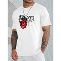 Creative Love Print, Men's Crew Neck Short Sleeve T-shirt, Stylish & Trendy & Cozy For Casual Summer Wear Made in USA...