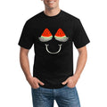 Creative Watermelon Print Men's T-shirt, Smile Pattern, Fashion Trend, Casual Short Sleeve Versatile Style 220g made in...