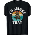 Crew-neck Casual Men's T-shirtFunny Retro BBQ Party Smoker Chef Dad Graphic T-Shirt - Men's Casual Crew Neck Tee For BBQ...