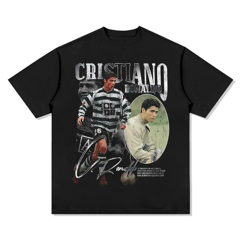 Cristiano Ronaldo Graphic Tee - Vintage Bootleg Hoodie, Sweatshirt | GrindPrints.com