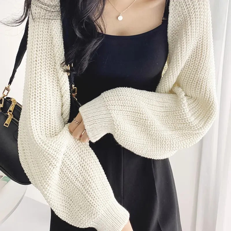 Cropped Cardigan Sweaters Y2k Sweater Long Sleeve Open Front Knit Bolero Shrug Sweater Streetwear Trendy T-Shirts,...