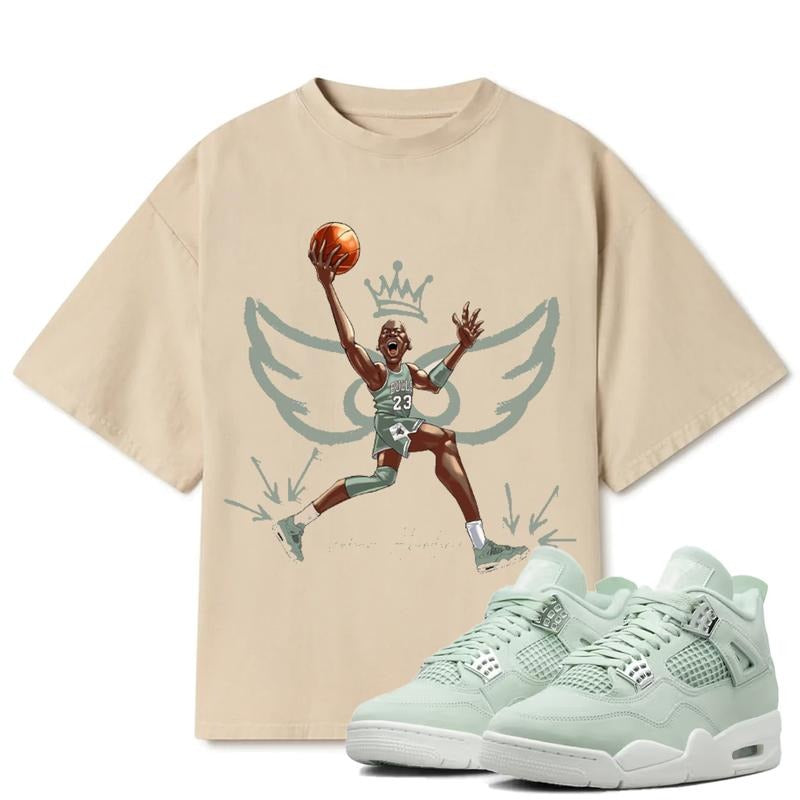 Crown Culture Caricature Graffiti Match 4s Seafoam Outfits Sneakers Y2K Cotton Fitted Streetwear Influence T-Shirts, Hoodie, Sweatshirt
