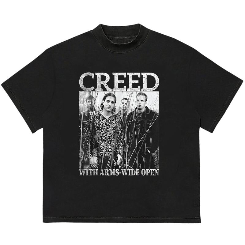 Crre.ed Band T-Shirt Trendy Fit Trendy, Viral, and On-Point Edgy Streetwear Hoodie, Sweatshirt | GrindPrints.com