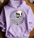Crystals and Coffee Skull Sweatshirt Casual Comfortable Womenswear T-Shirts, Hoodie | GrindPrints.com