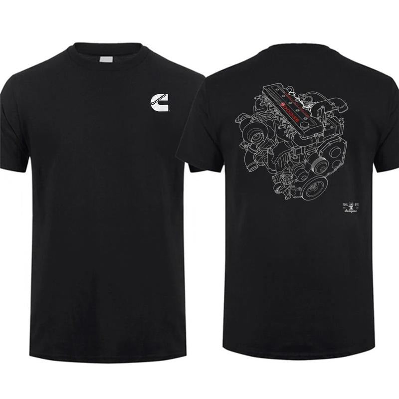 Cummins 59l 24v 2 Sided Car Parts Shirt Cummins Engine Shirt Car Lover Cotton Menswear Car Parts Short Sleeve T-Shirts, Hoodie, Sweatshirt