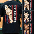 Custom Best Dad Ever Shirt, Custom Dad Raised Fist Bump Shirt, Customized Grandkids Hands, Grandpa Shirt Fist Bump...