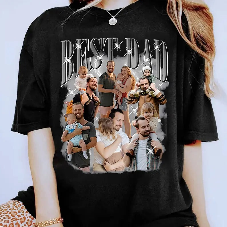 Custom Bootleg Dad Photos Shirt, Best Dad Ever Shirt, New Dad Shirt, Dad Shirt, Daddy Shirt, Father's Day Shirt, Best Dad...