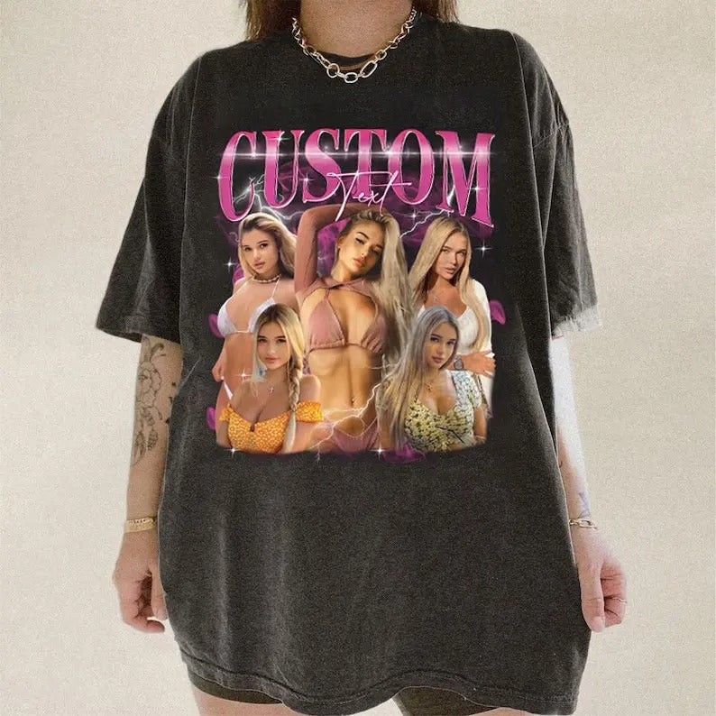 Custom Bootleg Rap T-shirt, Custom Bootleg Comfort Color Shirt, 90s Vintage Bootleg Shirt, Custom your own Photo, Vintage...
