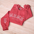 Custom Embroidered Mama Sweatshirt, Personalized Mom Hoodie With Names, New Mama Outfit, Pregnancy Announcement Clothing,...