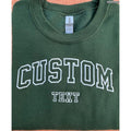 Custom Embroidered Varsity Text Sweater, Hoodie, Tee Shirt, Embroidery Personalized Sweatshirt, Custom Couple Family...