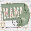 Custom Floral Sweatshirt, Floral Mama Sweatshirt - CHOOSE ANY NAME T-Shirts, Hoodie | GrindPrints.com