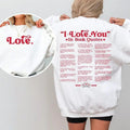 Custom I Love You in Book Quotes Sweatshirt, T-Shirt, Hoodie, Book Lover Shirt, Valentine's Day Shirt, Different Ways Say...