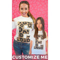 Custom Leopard Glitter Initial Graphic T-Shirt Hoodie, Sweatshirt | GrindPrints.com