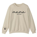 Custom Mama Sweatshirt with Name on Sleeve, Personalized Mom Sweatshirt, Mama Est 2024 Sweatshirt, Minimalist Momma...