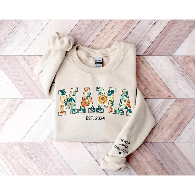 Custom Mama Mama Floral Personalized Mama Mom Custom T-Shirts, Hoodie, Sweatshirt