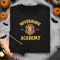 Custom Nevermore Academy Embroidered Sweatshirt, Gothic Spirit Fall Pullover, Wednesday Adams Sweater, Spooky season,...