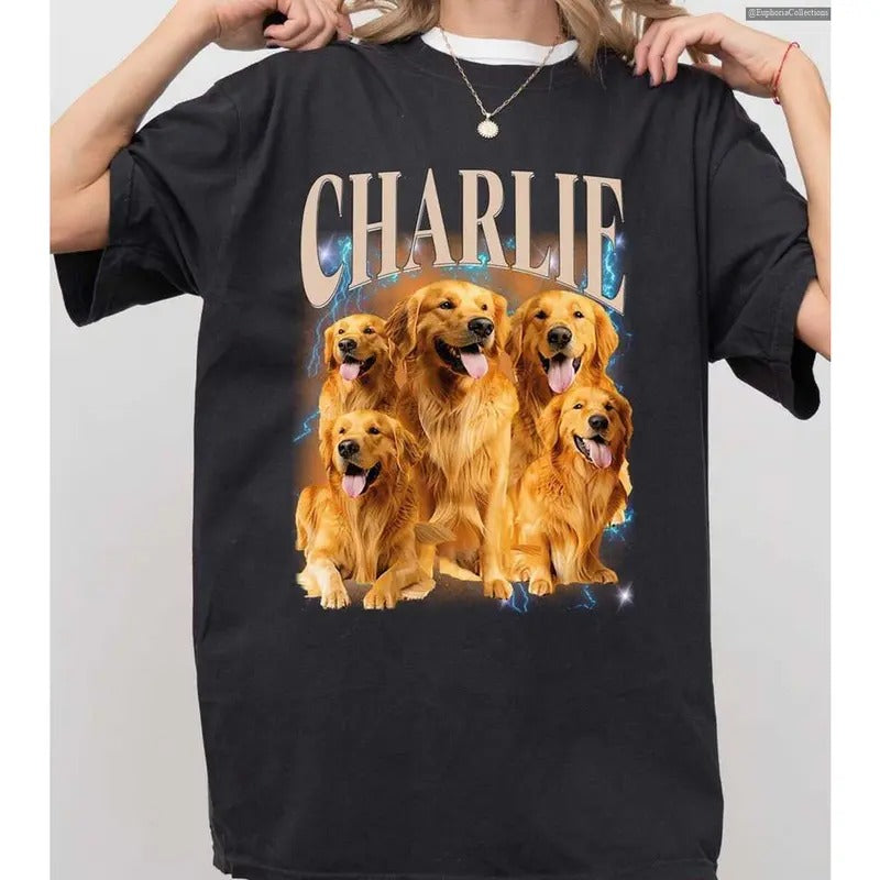 Custom Pet Cat Dog Shirt Personalized Pet Photo Name 90s Shirt Pet Lover Bootleg Rap Dog Retro Global Trending Outfits T-Shirts, Hoodie, Sweatshirt