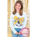 Custom Soccer Bow Rhinestone Graphic Long Sleeve T-Shirt Hoodie, Sweatshirt | GrindPrints.com