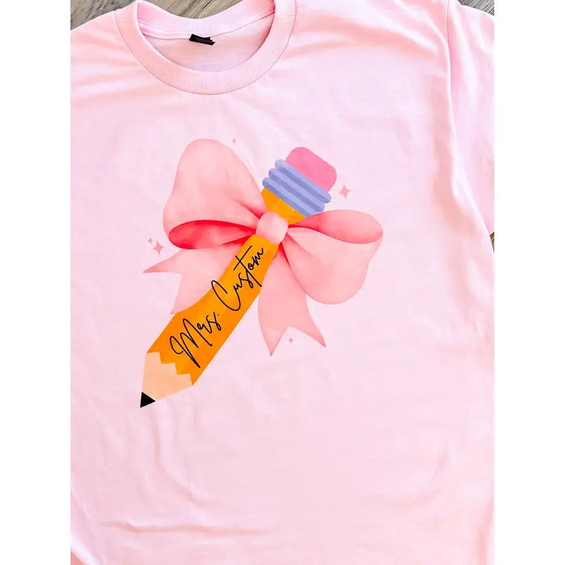 Custom Teacher Pencil Graphic Top T-Shirts, Hoodie, Sweatshirt | GrindPrints.com