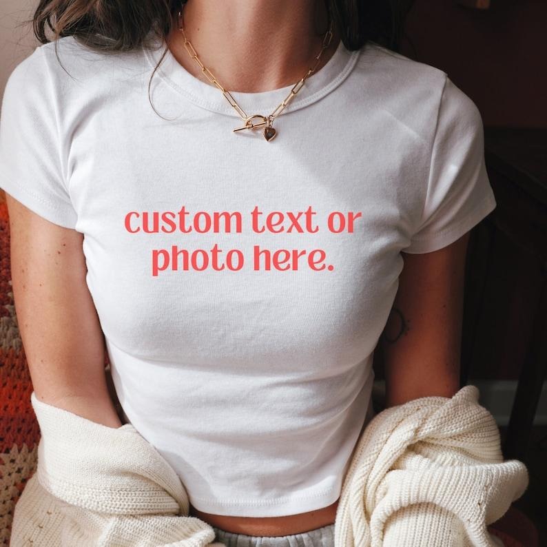 Custom Text Baby Tee y2k, Trendy 90s Vintage Tee,Custom Y2K Fashion, Baby Tee, Custom 90s Top, Custom text y2k Shirt,...