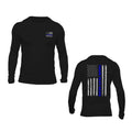 Custom Text Personalized Police Thin Blue Line Flag Long Sleeve T-Shirt Casual Classic Hoodie, Sweatshirt | GrindPrints.com