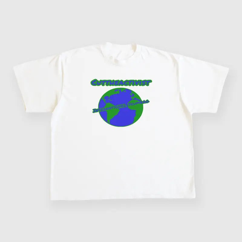Cut Activist International Scumbag Custom Printed White T-Shirts, Hoodie, Sweatshirt