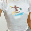 Cute Beach Baby Tee, Coastal Girl, Tropical Summer Shirt, Coquette Clothing, Vintage Graphic Top Aesthetic, 90s Tshirt,...