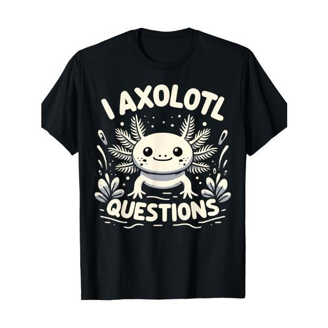 Cute Blue Axolotl Kawaii Funny I Axolotl Questions T-Shirt Made in USA Hoodie, Sweatshirt | GrindPrints.com