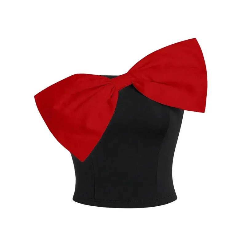 Cute Bow Tube Top  Going Out Cropped Tops Fashion Sleeveless Strapless Tops T-Shirts, Hoodie, Sweatshirt | GrindPrints.com