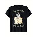 Cute Cats Print T-shirt, Men's Casual Street Style Stretch Round Neck Tee Shirt for Summer  made in usa Hoodie, Sweatshirt