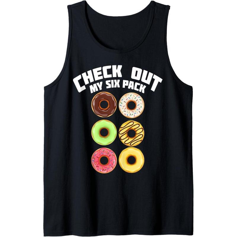Cute Check Out My Six Pack Doughnut Abs Art Tank Top T-Shirts, Hoodie, Sweatshirt | GrindPrints.com