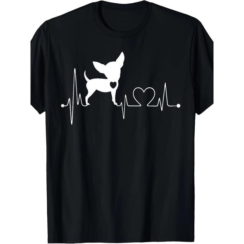 Cute Chihuahua Dog Heartbeat Tshirt For Men Men's Kids T-Shirt  made in usa Hoodie, Sweatshirt | GrindPrints.com