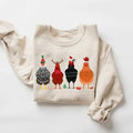 Cute Christmas Chickens Sweatshirt, Christmas Farm Animal Sweatshirt, Chickens Lover Sweater, Funny Holiday Sweater,...