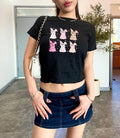 Cute Easter Bunny Baby T-Shirt, Flirty Pink Bunny T-Shirt, Baby Easter T-Shirt, Spring Floral Easter Bunny T-Shirt,...