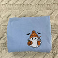 Cute Embroidered Ghost Ice Coffee Sweatshirt - Embroidered Halloween Sweatshirt - Coffee Lover T-Shirts, Hoodie