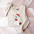 Cute Ghost Christmas Sweatshirt, Ghost Santa Shirt, Women Christmas Hoodie, Gift For Christmas, Women Holiday Shirt,...