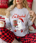 Cute Ghost Reading Book Christmas Sweatshirt, Ghost Reading Book Girly Shirt, Ghost Girly Christmas Gift, Trendy...