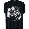 Cute Goth Skeleton Cat Skull Kitty T-Shirt - Halloween Men Women Graphic Tee