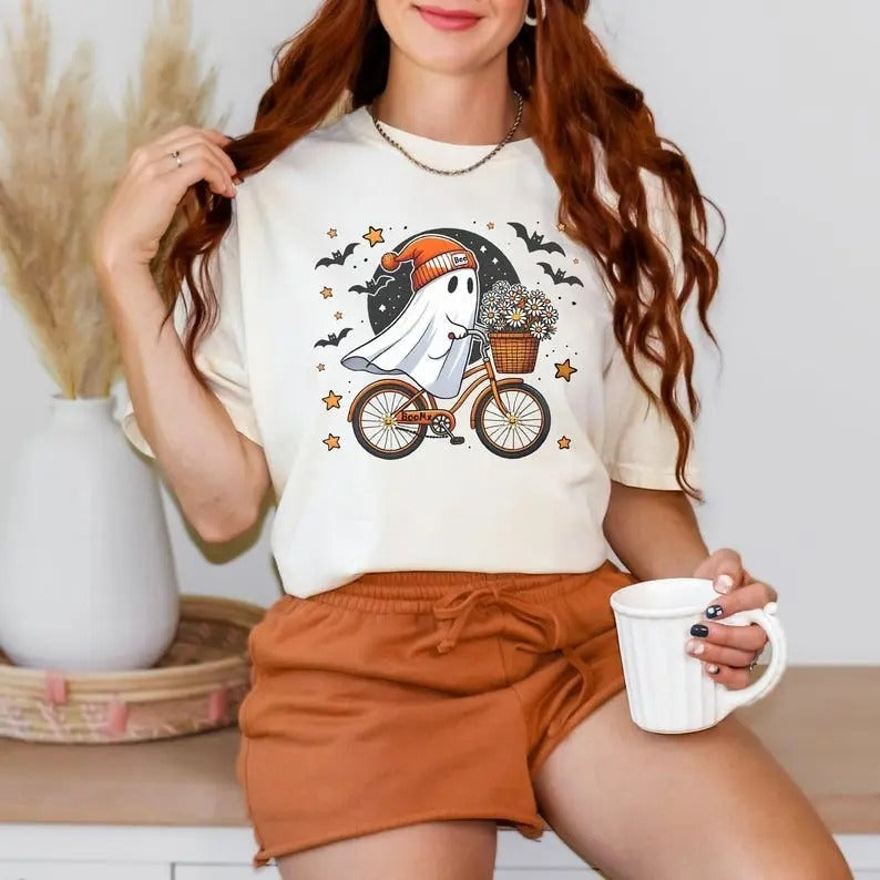 Cute Halloween Ghost Shirt, Halloween Women's Shirt, Fall Shirt, Halloween Party Shirt, Spooky Season Shirt, Autumn Shirt...