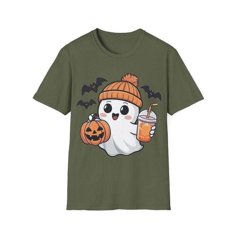 Cute Halloween Ghost T-Shirt, Spooky Season Unisex T-Shirt Fabric Comfort Hoodie, Sweatshirt | GrindPrints.com