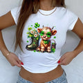 Cute Highland Cow Wearing St Patricks Day Sunglasses Baby Tee Hoodie, Sweatshirt | GrindPrints.com