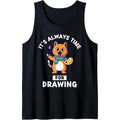 Cute Kawaii Cat 'S Always Time Drawing Tank Top T-Shirts, Hoodie, Sweatshirt