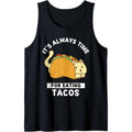 Cute Kawaii Cat It's Always Time For Eating Tacos Tank Top T-Shirts, Hoodie, Sweatshirt | GrindPrints.com
