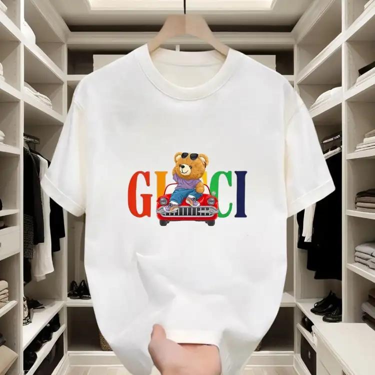Cute Little Bear Sits on Red Sports Car with Sunglasses, Decorated with Colorful Letters, Full of Fashion Feeling. Pure...